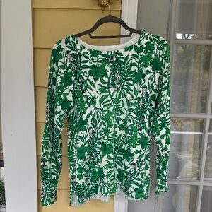 Lilly Pulitzer Green Floral Long Sleeve sweater